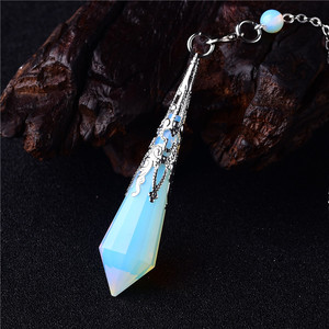 蛋白石粉色灵摆吊坠男女款挂件送消磁石礼品赠送挂链