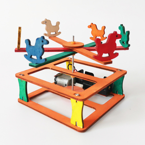 电动旋转木马科技小制作diy学生手工材料科学实验科教创客玩具