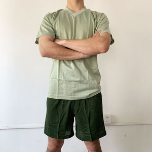 老式公发01内卫体能训练服套装男女通用夏季运动v领短袖短裤