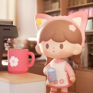 正版卓大王樱花咖啡店盲盒阿卓2022网红新款春季摆件手办少女礼物