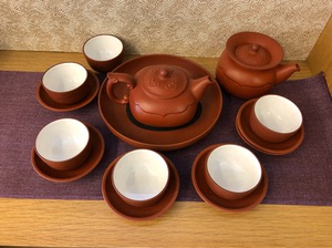 台湾陆羽四合吉祥壶组朱泥茶壶杯茶海茶盘天仁天福礼盒茶具