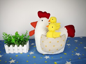 手缝自制礼物大公鸡小鸡动物布偶玩偶手工diy材料包成品两件包邮