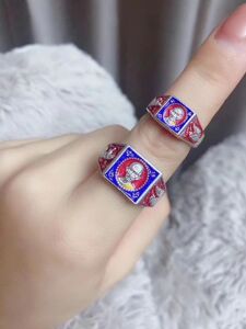 泰国佛牌 龙婆瑞 2559 纯银戒指