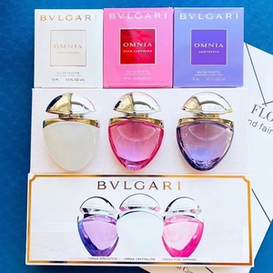 Bvlgari/宝格丽女士香水三件套紫晶白晶粉水晶15ml*3件套礼盒包邮