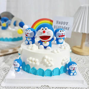 蓝胖子叮当猫摆件多啦A梦机器猫儿童玩具男孩生日蛋糕装饰插件
