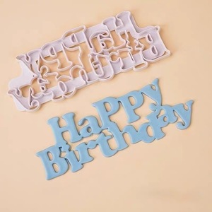 happybirtthday翻糖饼干压模蛋糕装饰生日快乐字母塑料模具烘焙