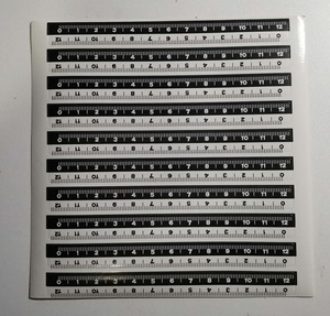(促销)12cm黑白双色不干胶比例尺/照相参照物标签贴纸刻度测量尺