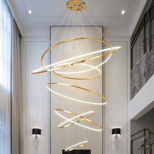 别墅楼中楼客厅吊灯挑空复式大吊灯轻奢现代简约楼梯网红loft吊灯