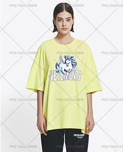 代购vetements 维特萌 2022新款 独角兽字母logo印花短袖t恤男女