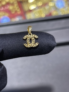 小香风足金999吊坠双c小香吊坠