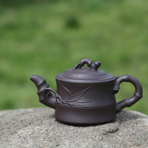 紫砂吴 宜兴紫砂壶 手工紫砂壶 陈旭凤原矿拼紫泥 一品竹