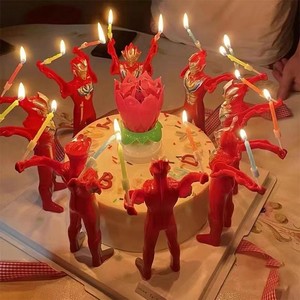 网红男孩生日蛋糕装饰摆件要相信光创意复古莲花灯旋转荷花蜡烛