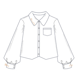 【神北jk】原创 仙女喵 jk衬衫女长袖刺绣日系学院奶白色学生校服