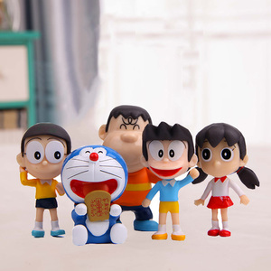 叮当猫蓝胖子全家福创意手办diy公仔生日玩偶汽车摆件模型全套