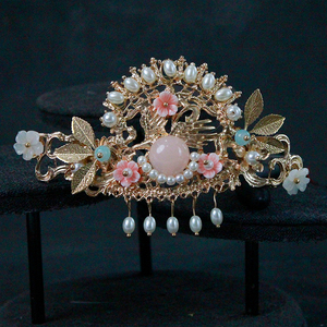 古装头饰女古风汉服发簪发钗插梳日常百搭流苏花钿发冠p-096