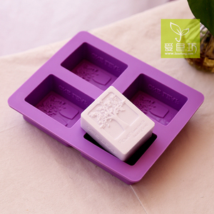 爱皂坊 食品级软硅胶手工皂模具 韩国长方形立体树影矽胶模具