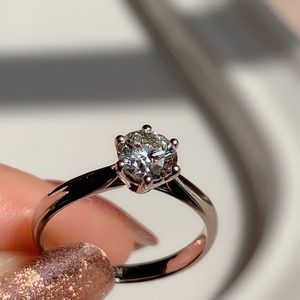 品牌珠宝典当行 结婚订婚750白金钻戒结婚戒指单钻六爪正品h1283