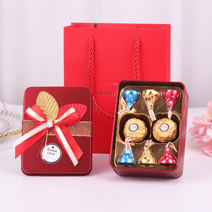 结婚喜糖礼盒装订婚喜糖盒含糖果成品马口铁盒巧克力伴娘伴手礼盒