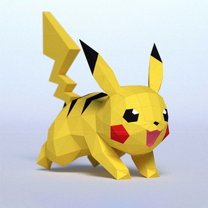 神奇宝贝皮卡丘落地手工diy折纸纸模创意动漫周边模玩宠物小精灵