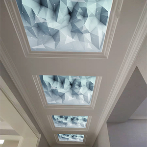 现代简约北欧风格艺术玻璃吊顶过道走廊客厅玄关透光玻璃天花定制