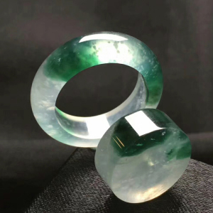 高冰玻璃种起胶翡翠平安扣吊坠天然正品a货玉扣飘花艺术收藏礼物