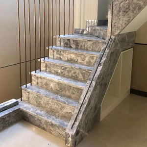 大理石楼梯踏步 岩板别墅复式楼台阶定制现代轻奢踢步石材防滑