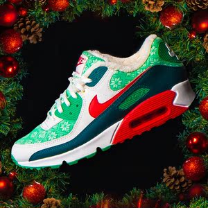 nike air max 90耐克圣诞节纪念款加绒保暖男子气垫休闲鞋运动鞋