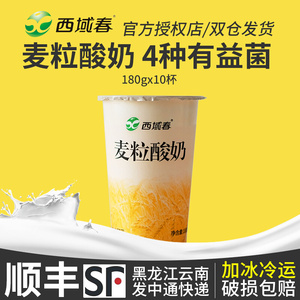新疆西域春麦粒低温酸奶180gx10杯含燕麦仁早餐代餐含益生菌饱腹