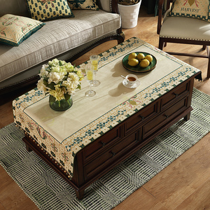 朴居茶几桌布美式乡村ins餐桌布长条装饰布电视柜盖布长方形盖巾