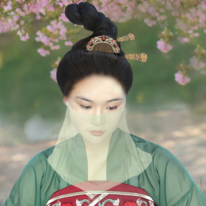 长安琉璃唐朝发冠古风发梳灵蛇发髻发簪唐风头饰敦煌坦领汉服发饰