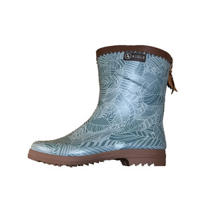 aigle艾高雨鞋女鞋bison l print中筒花色雨靴天然橡胶手工胶鞋