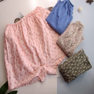 女式裤衩家居平角老人内裤宽松休闲纯棉布舒适深档中老年四角花布