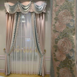 卧室窗帘飘窗新款帘头公主欧式窗帘奢华窗帘少女高端窗帘幔美第奇