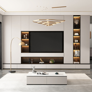 0016人付款天猫轻奢电视柜现代简约客厅小户型一体组合墙柜北欧2021