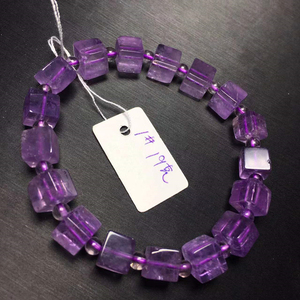 天然紫水晶 amethyst 方糖手链 刻面珠手串 紫水玉单圈多切割闪面