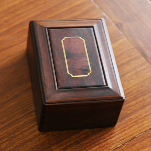 红酸枝镶樱木首饰盒推盖翻盖红木饰品复古木质收纳盒子木制工艺品
