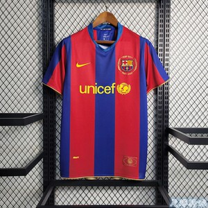 nike/耐克07-08巴萨主场复古球衣球迷版10号小罗19号梅西足球队服
