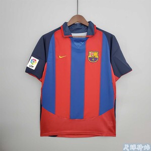 nike/耐克03-04巴萨主场复古球衣球迷版30号梅西10号小罗足球队服
