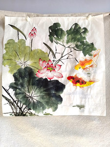 7*0.7米葫芦花鸟纯手绘字画国画荷花鱼