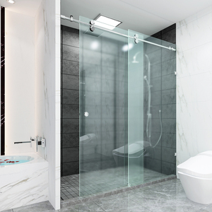 浴室一字型推拉门吊轨淋浴门移动钢化玻璃冲凉房洗手间隔断门滑轨