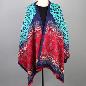 新疆民族风披肩冬季围巾高端时尚长方形保暖舒适女士仿羊绒外搭