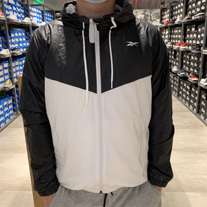 reebok/锐步2022新款秋季男子运动服外套夹克连帽风衣轻薄gl2207