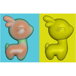 新款小鹿精雕图翡翠电脑雕刻图卡通12十二生肖小精品动物鹿22012