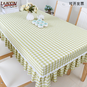 桌套餐桌布艺套罩幼儿园课桌桌布套家用格子长方形茶几餐定制