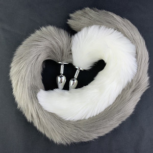 狐狸尾巴肛塞cos道具后庭兔尾仿毛外出穿戴sm情趣用品男男les