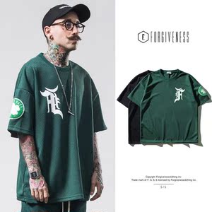 高街宽松fog棒球服潮牌短袖男欧美嘻哈凯尔特人四叶草篮球半袖t恤