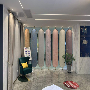 艺术漆展示架墙布展架椭圆屏风木地板旋转架不锈钢钛金瓷砖定制柜