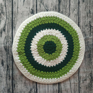 纯手工编织毛线双层厚实配色枣子针坐垫   40厘米椅垫   成品定制