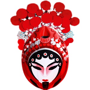 东京奥运同款京剧脸谱头盔骑行头盔男自行车气动女帽子凤凰花木兰