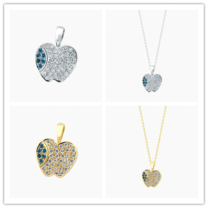 表参道日本代购 eyefunny 笑脸 黄金微笑 项链 满钻吊坠 苹果闪电